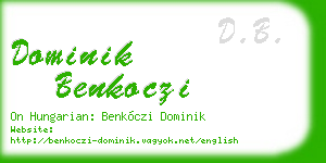 dominik benkoczi business card